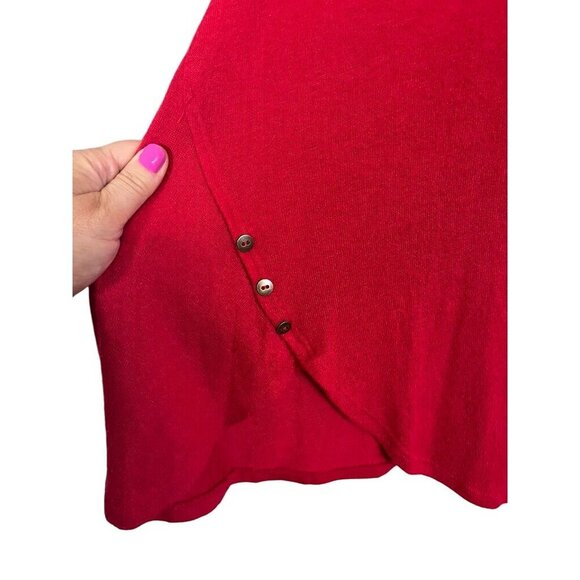 Lane Bryant Top Women 22 Red Sweater Tunic Tomato Girl Festive Neutral Boho 80s - Picture 4 of 10